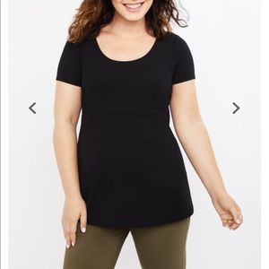 Black Textured Peplum Maternity Top-NWT